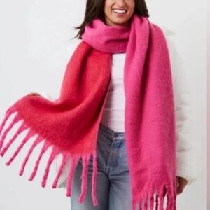 Anthropologie Pink and Red Scarf